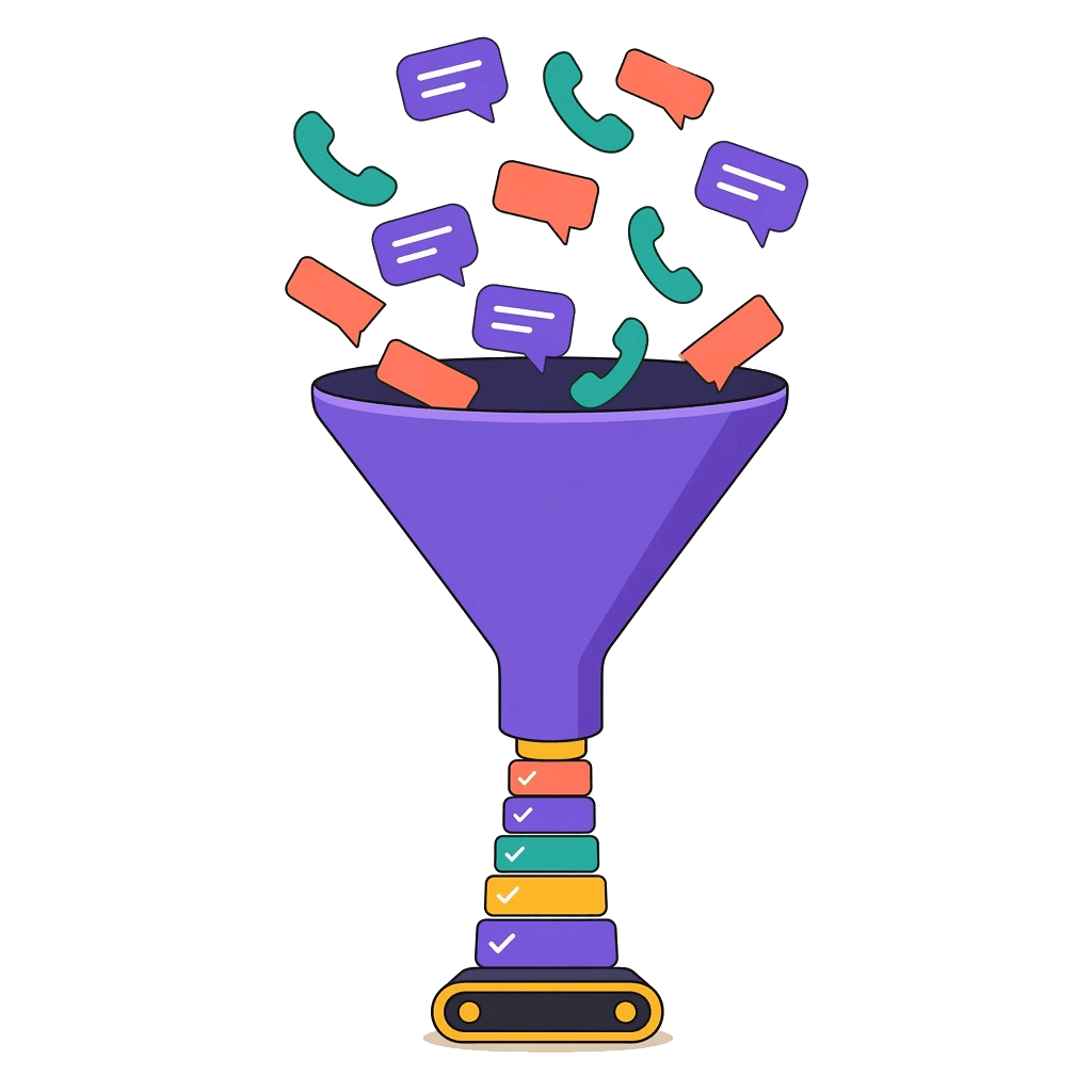Cartoon illustration for Lead Management Automation